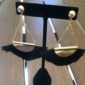 NEW  & unused black fringe earrings !